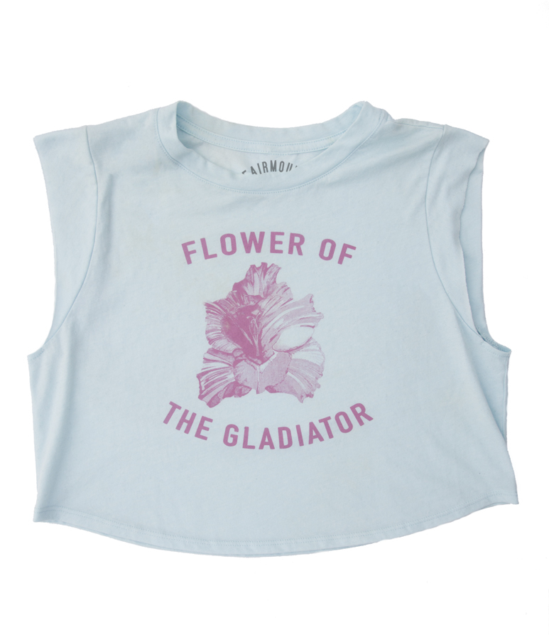 gladiator crop top gladiolus flower the language of flowers katrina eugenia fairmount laundry watercolor flower crop top