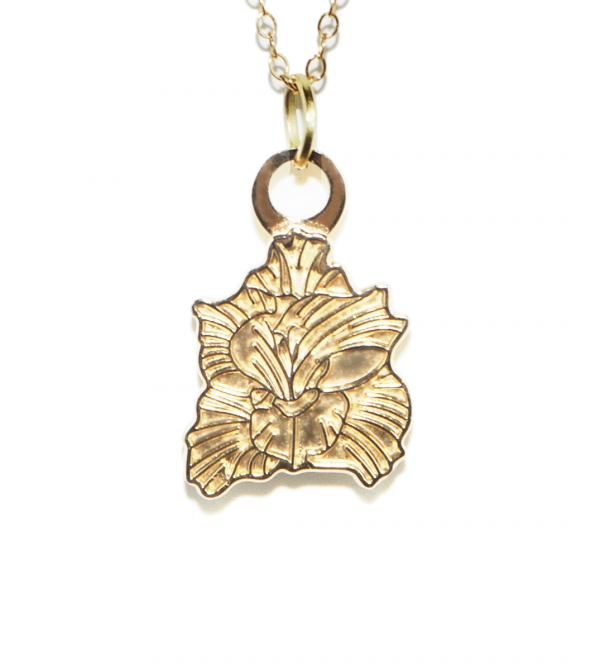 flower charm, flower charm necklace, katrina eugenia, fairmount laundry, symbol of courage, symbol of strength